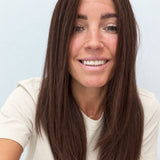Cocoa 18-inch layered straight wig in rich medium brown, front view