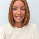 Copper Glow 10-inch blunt bob wig in bright copper red, front view