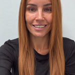 Copper Glow 22-inch straight wig in bright copper red, front view