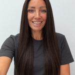 Espresso 24-inch straight wig in dark brown, front view