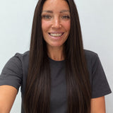 Espresso 24-inch straight wig in dark brown, front view