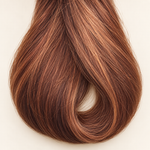Spiced Auburn human hair wig colour swatch in warm spiced auburn