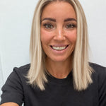 Vanilla Sand 14-inch blunt bob wig in rooted beige blonde, front view